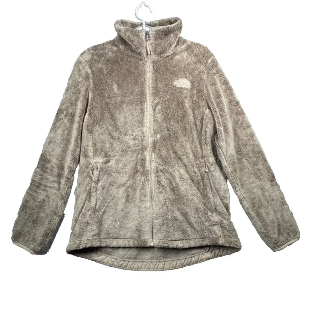 The North Face Osito Jacket Womens Teddy Fleece Full Zip L Beige Outdoor Layer